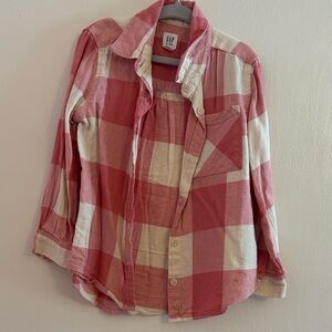 GAP Pink and White Checkered Shirt